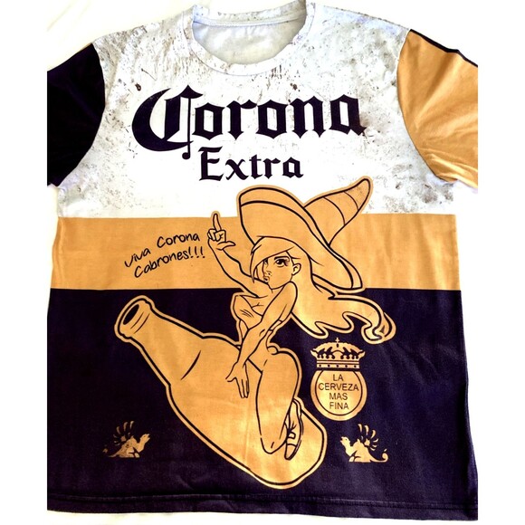 Vintage Corona Advertisement Men’s Double Sided Tshirt Large - Picture 2 of 5